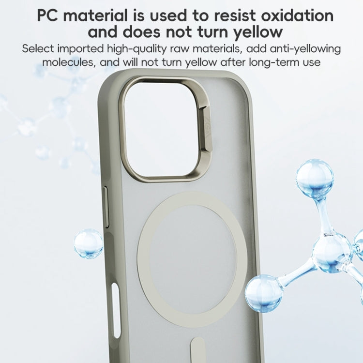 For iPhone 16 Pro Max ZGA Magsafe Frosted PC Hybrid TPU Phone Case(Grey)