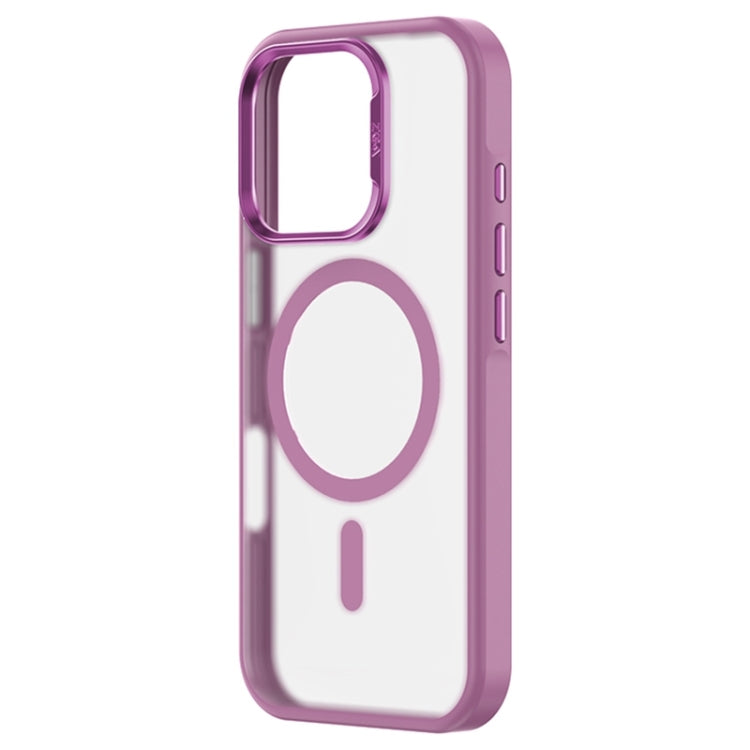 For iPhone 16 ZGA Magsafe Frosted PC Hybrid TPU Phone Case(Pink)