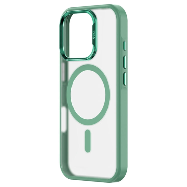 For iPhone 16 ZGA Magsafe Frosted PC Hybrid TPU Phone Case(Green)