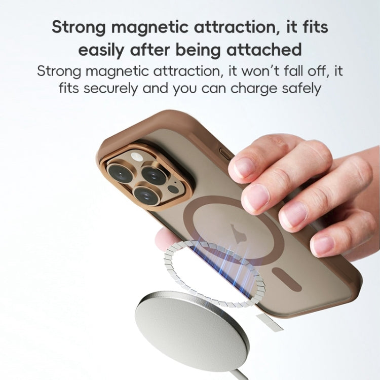 For iPhone 16 ZGA Magsafe Frosted PC Hybrid TPU Phone Case(Black)
