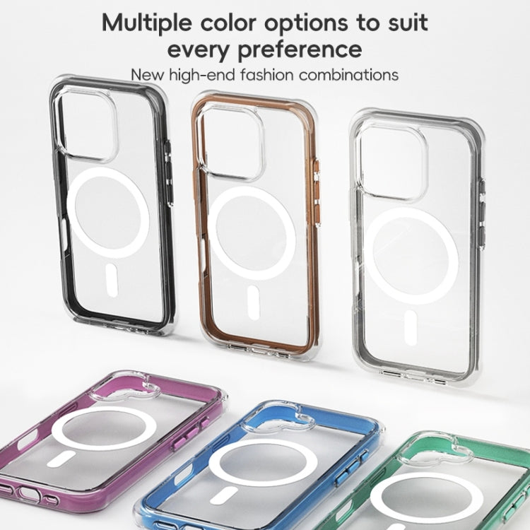 For iPhone 16 Plus ZGA Colorful Airbag Magsafe PC Hybrid TPU Phone Case(Black)