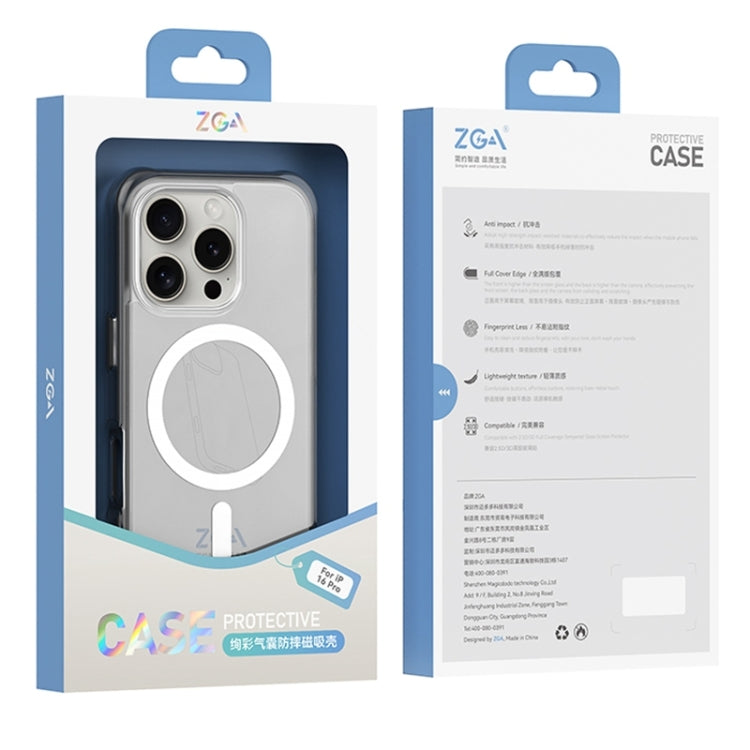For iPhone 16 Plus ZGA Colorful Airbag Magsafe PC Hybrid TPU Phone Case(Blue)