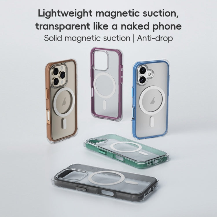 For iPhone 16 Pro ZGA Colorful Airbag Magsafe PC Hybrid TPU Phone Case(Grey)