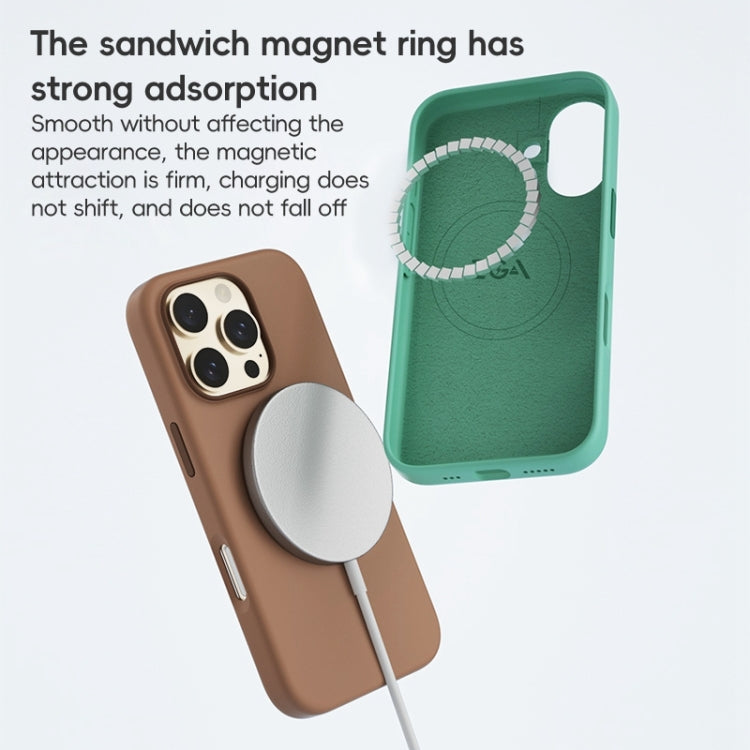 For iPhone 16 Plus ZGA Colorful Liquid Silicone Magsafe Phone Case(Black)