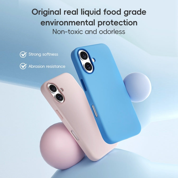 For iPhone 16 Plus ZGA Colorful Liquid Silicone Magsafe Phone Case(Black)