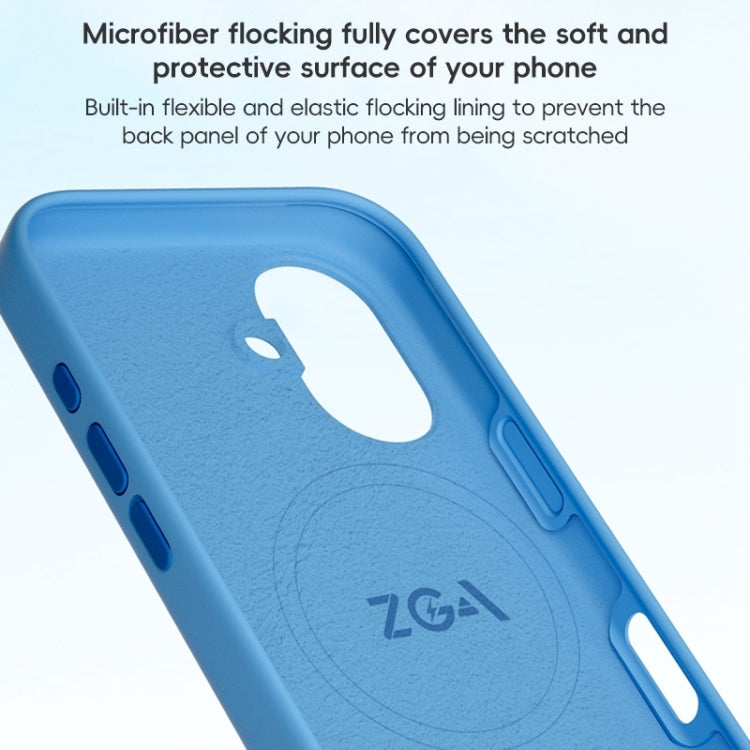 For iPhone 16 ZGA Colorful Liquid Silicone Magsafe Phone Case(Blue)