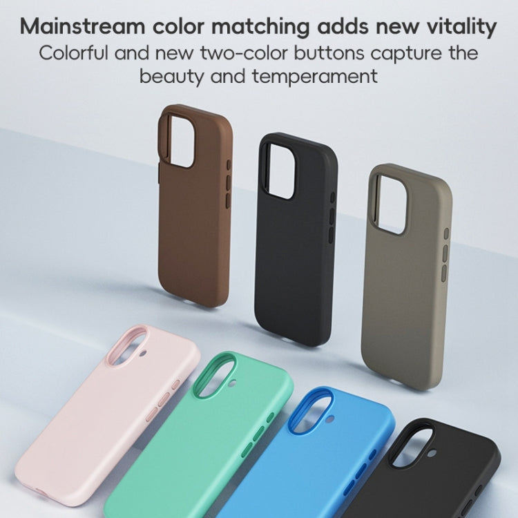 For iPhone 16 ZGA Colorful Liquid Silicone Magsafe Phone Case(Black)