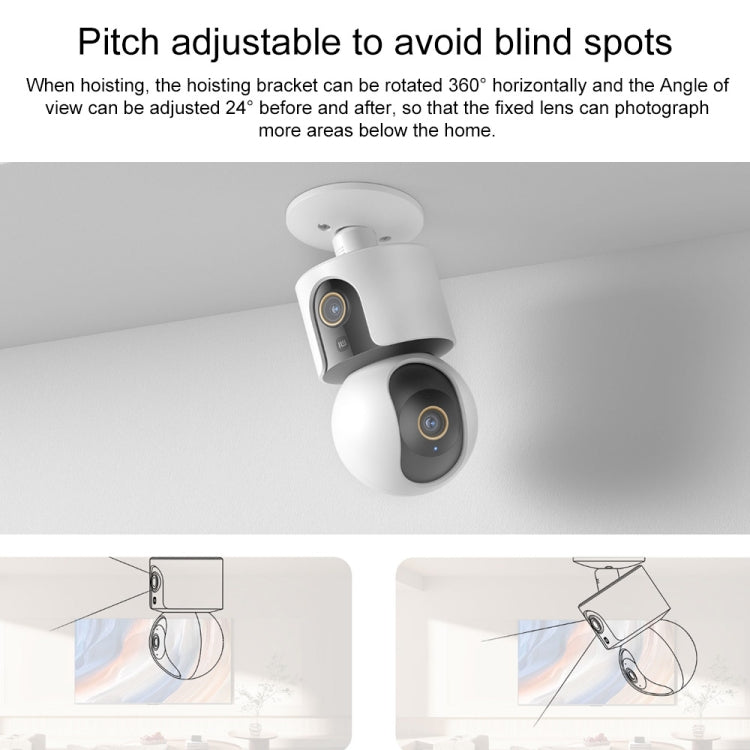 Original Xiaomi Smart Camera C500 Dual Lens Edition 4MP Support AI Detection, US Plug(White)