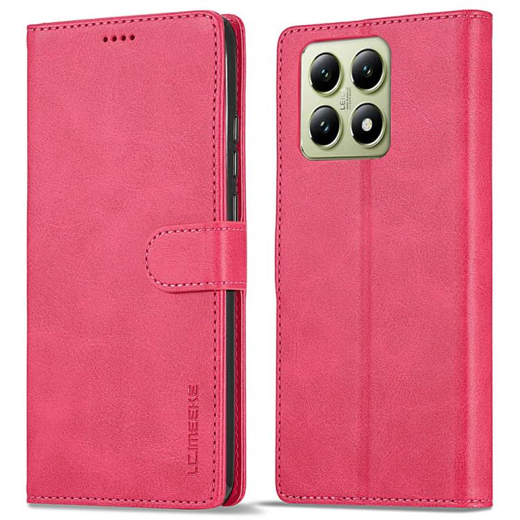 For Xiaomi 14T LC.IMEEKE Calf Texture Leather Phone Case(Red)