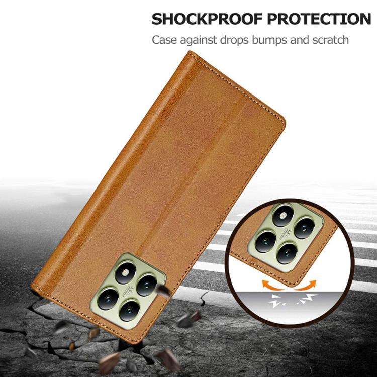 For Xiaomi 14T LC.IMEEKE Calf Texture Leather Phone Case(Brown)