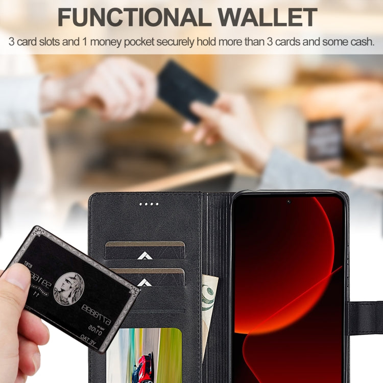 For Xiaomi 14T Pro LC.IMEEKE Calf Texture Leather Phone Case(Black)
