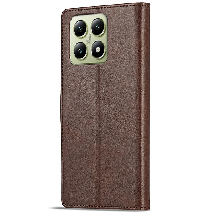 For Xiaomi 14T Pro LC.IMEEKE Calf Texture Leather Phone Case(Coffee)