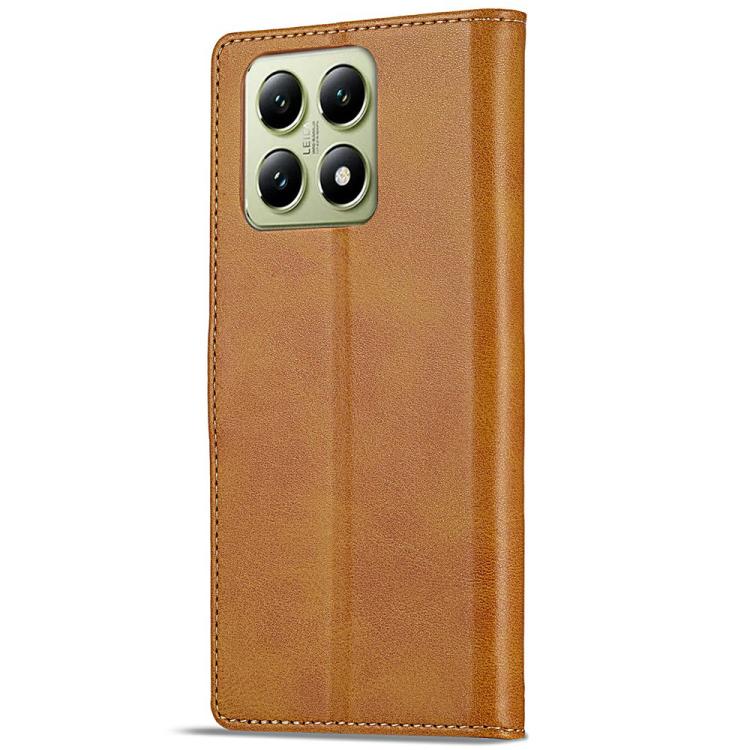 For Xiaomi 14T Pro LC.IMEEKE Calf Texture Leather Phone Case(Brown)