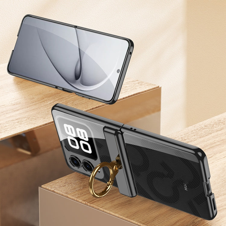 For Huawei nova Flip GKK Integrated  Magnetic Folding Phantom Rotary Phone Case with Ring Holder(Silver)