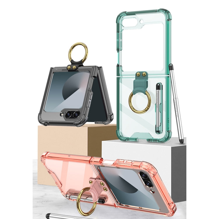 For Samsung Galaxy Z Flip6 / Flip7 FE GKK Airbag Protective Phone Case with Ring & Pen(Black)