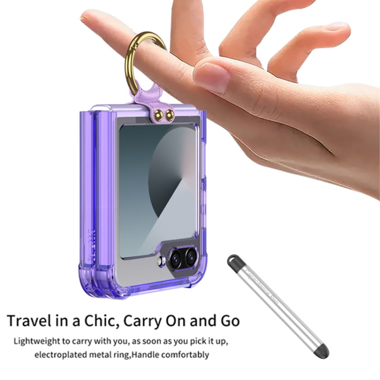 For Samsung Galaxy Z Flip6 / Flip7 FE GKK Airbag Protective Phone Case with Ring & Pen(Black)
