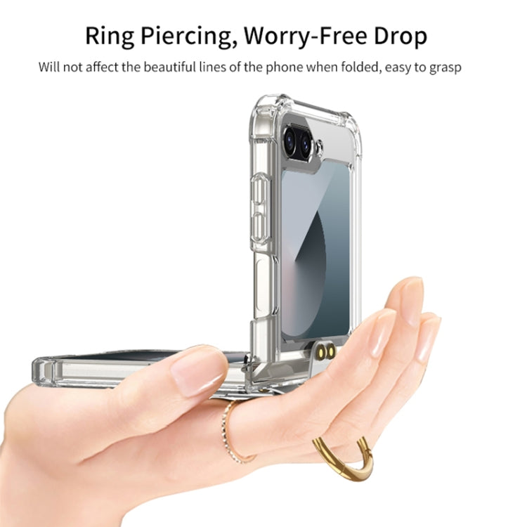 For Samsung Galaxy Z Flip6 / Flip7 FE GKK Airbag Protective Phone Case with Ring & Pen(Black)