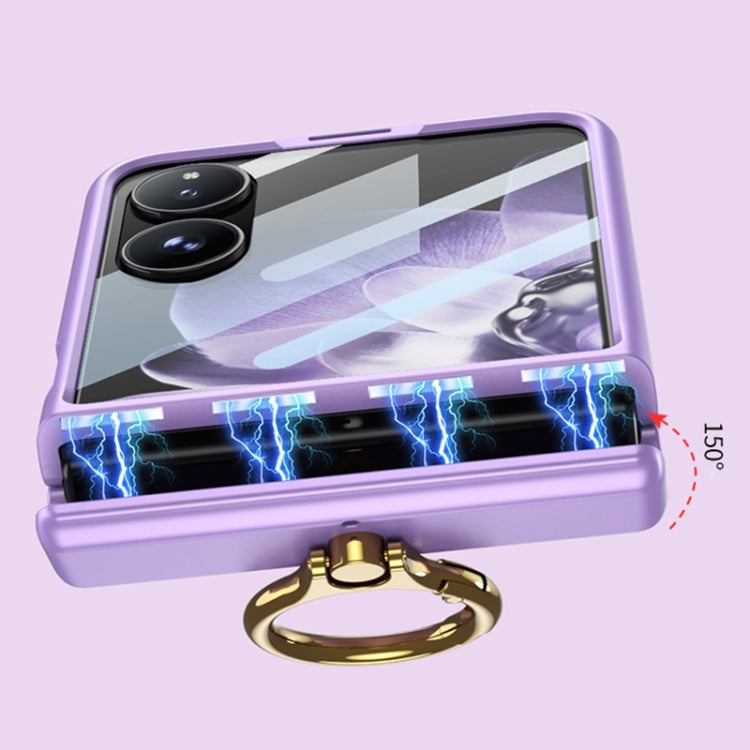 For Xiaomi Mix Flip GKK Integrated Magnetic Hinged Flip Case with Ring Holder(Black)