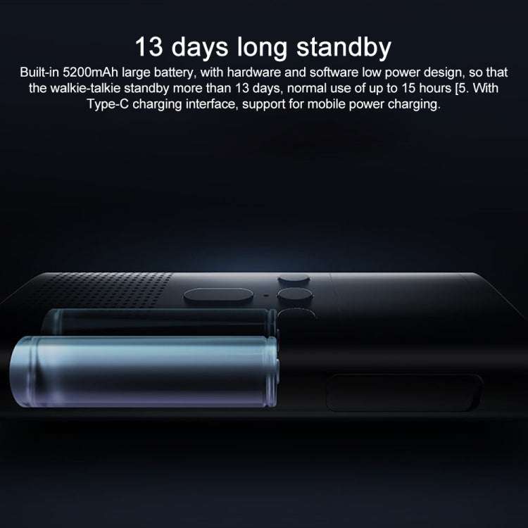 Original Xiaomi IP65 Waterproof UV Dual Band Walkie Talkie 2(Black)