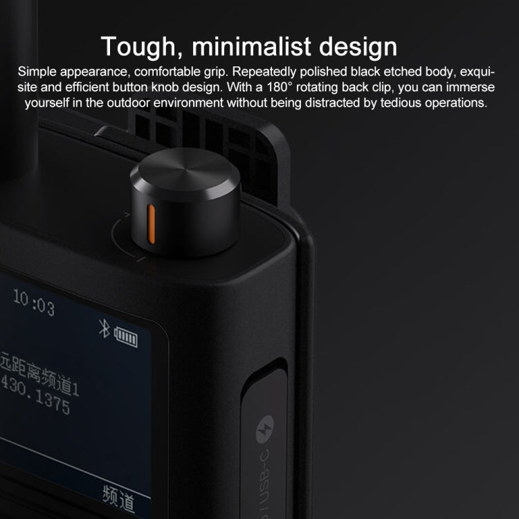 Original Xiaomi IP65 Waterproof UV Dual Band Walkie Talkie 2(Black)