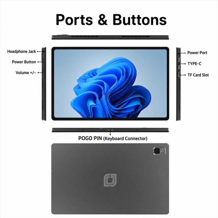 Jumper EZpad V12 Pro Tablet PC, 12GB+256GB, No Keyboard, 12 inch Windows 11 Home OS Intel N5095 Quad Core(US Plug)