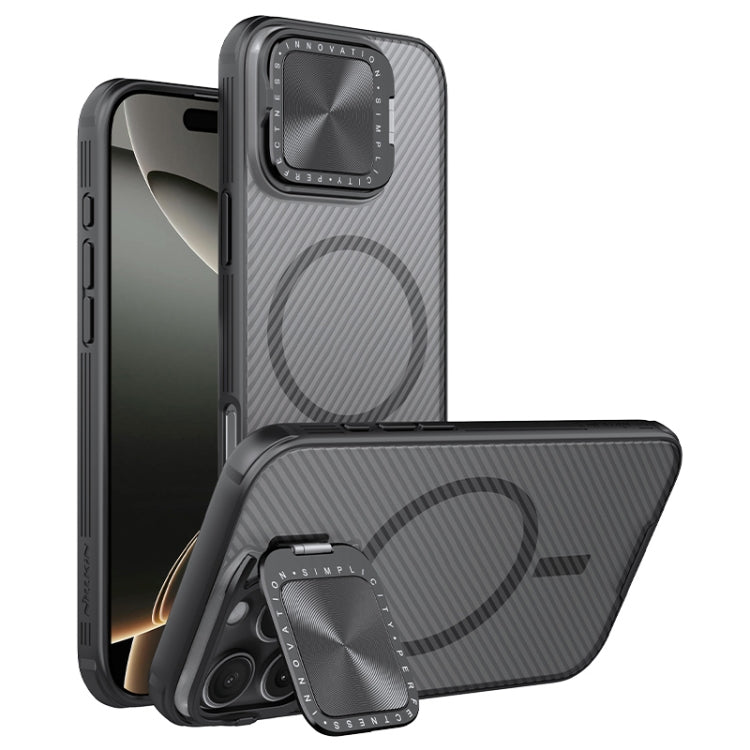 For iPhone 16 Pro NILLKIN CamShield Prop MagSafe Magnetic Translucent PC Phone Case(Black)