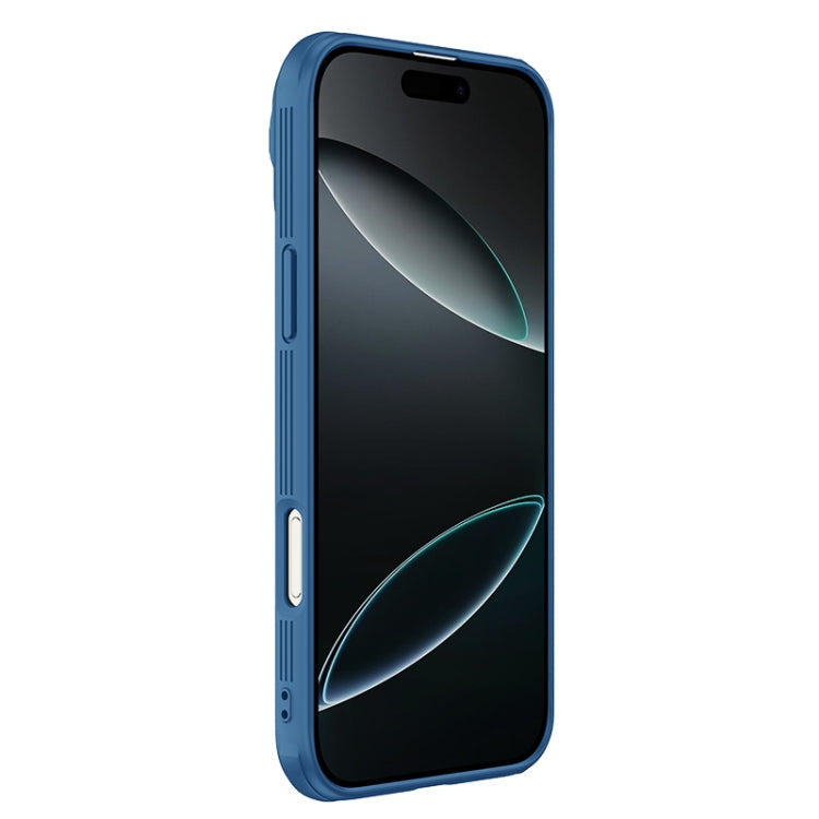 For iPhone 16 Pro Max NILLKIN Black Mirror Prop CD Texture Mirror Phone Case(Blue)
