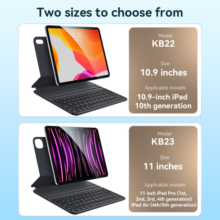 For iPad Pro 11 2022 / Air 10.9 2022 Yesido Dual-sided Clip Magnetic Keyboard Leather Case(Black)