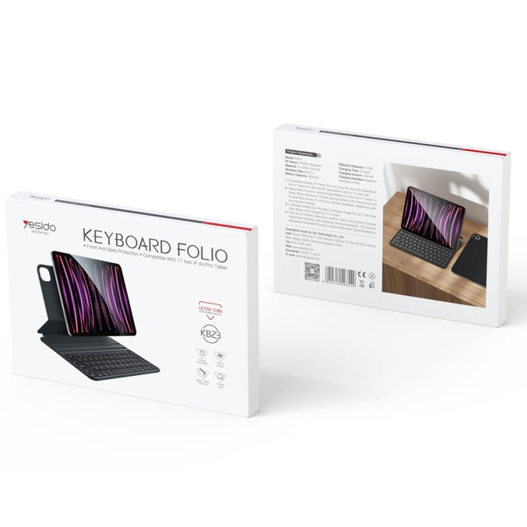 For iPad Pro 11 2022 / Air 10.9 2022 Yesido Dual-sided Clip Magnetic Keyboard Leather Case(Black)