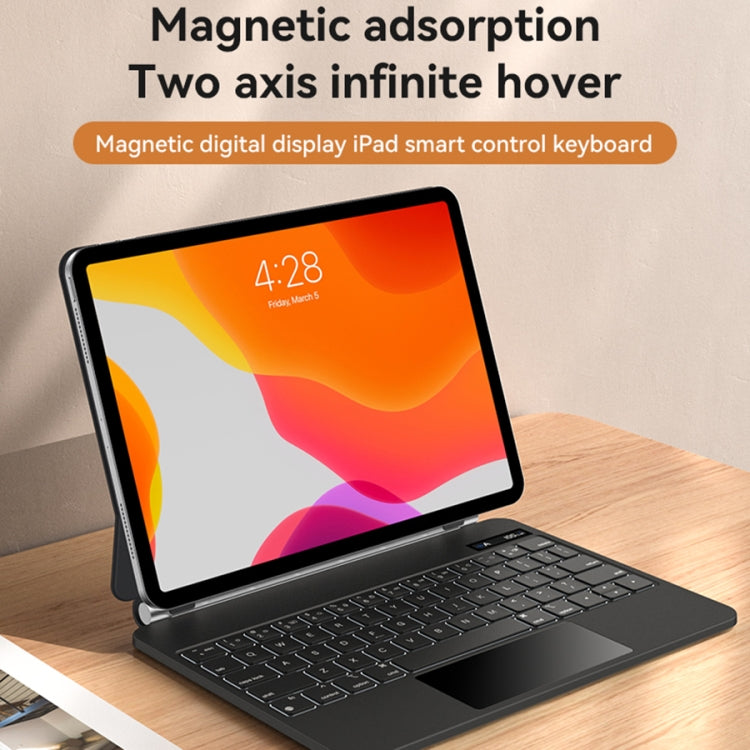 For iPad 10th Gen 10.9 2022 Yesido Dual-sided Clip Digital Display Magnetic Keyboard Leather Case(Black)