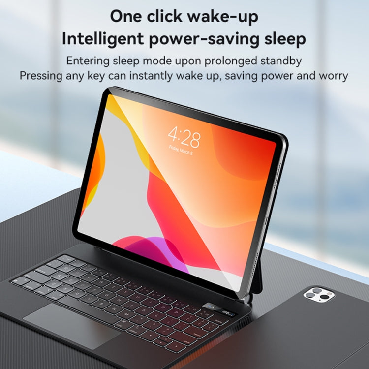 For iPad 10th Gen 10.9 2022 Yesido Dual-sided Clip Digital Display Magnetic Keyboard Leather Case(Black)