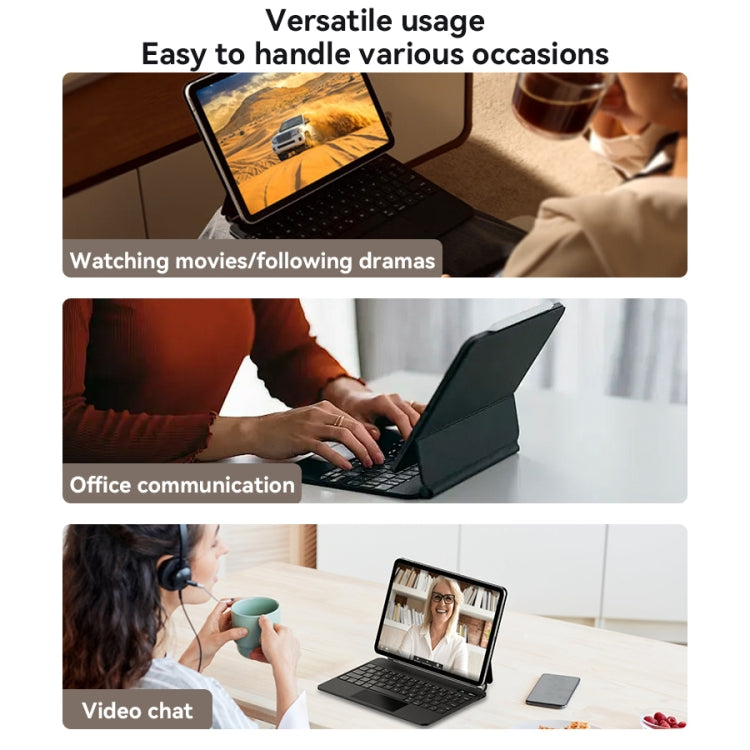 For iPad 10th Gen 10.9 2022 Yesido Dual-sided Clip Digital Display Magnetic Keyboard Leather Case(Black)
