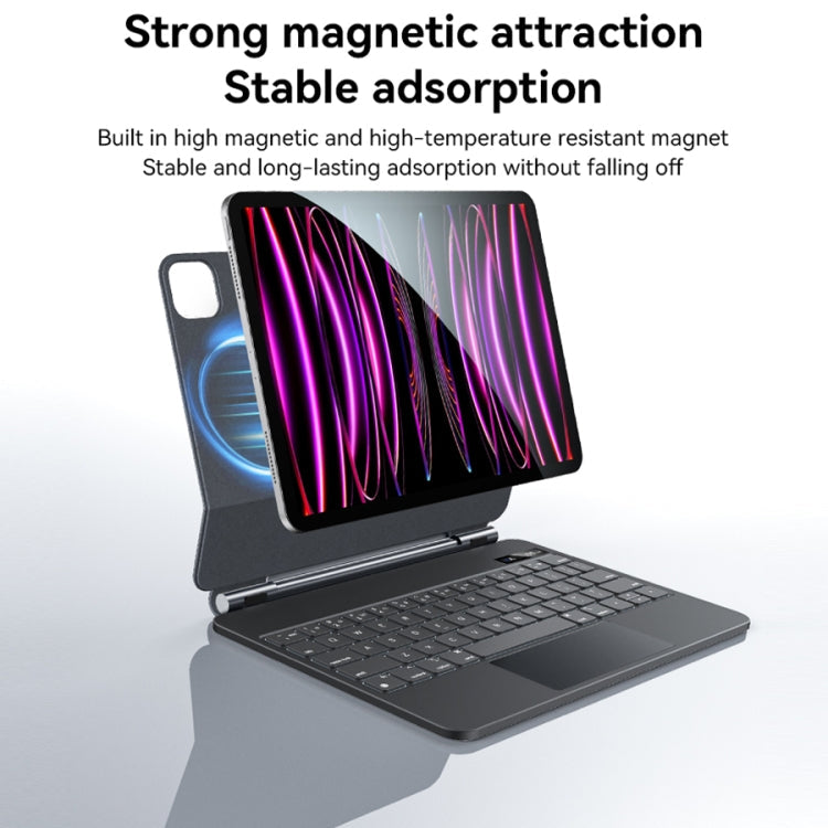 For iPad 10th Gen 10.9 2022 Yesido Dual-sided Clip Digital Display Magnetic Keyboard Leather Case(Black)