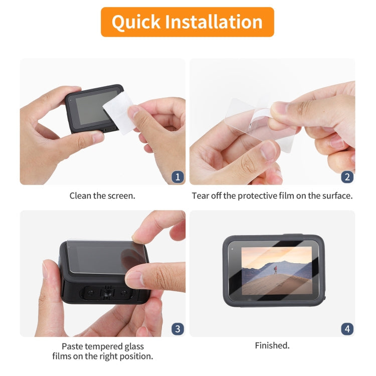 For GoPro HERO13 Black Sunnylife 3 in 1 Lens Protector Front and Rear Screen Tempered Glass Films, Quantity:1 + 1 + 1 Sets