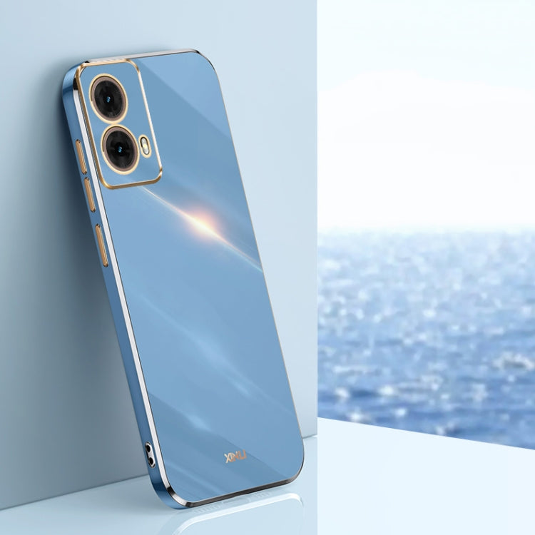 For Motorola Moto G85 XINLI Straight Edge 6D Electroplate TPU Phone Case(Celestial Blue)