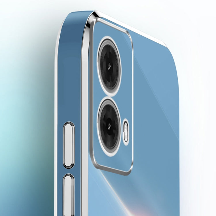 For Motorola Moto G85 XINLI Straight Edge 6D Electroplate TPU Phone Case with Ring Holder(White)