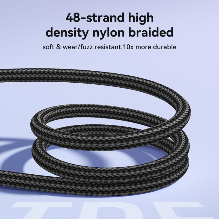 JOYROOM S-A42 Crystal Clear Series Fast Charging Data Cable, Type-C to Type-C Cable, Length: 1.2m(Black)
