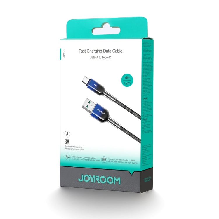 JOYROOM S-A42 Crystal Clear Series Fast Charging Data Cable, USB to Type-C Cable, Length: 1.2m(Black)
