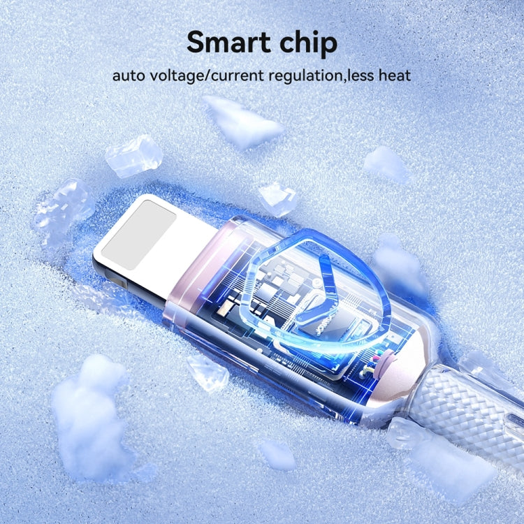 JOYROOM S-A42 Crystal Clear Series Fast Charging Data Cable, USB to 8 Pin Cable, Length: 1.2m(White)