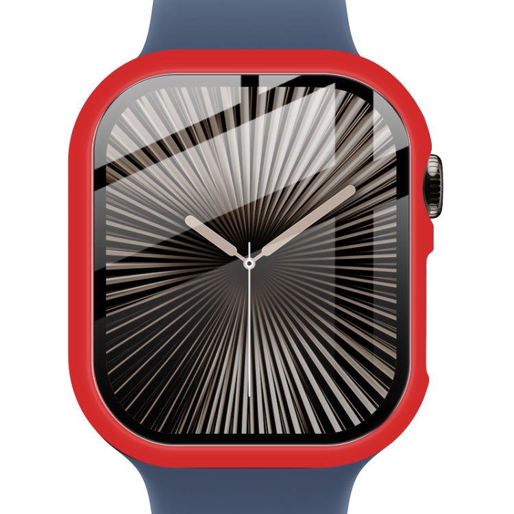 For Apple Watch Series 10/11 42mm imak Integrated Watch Case with Film(Red)