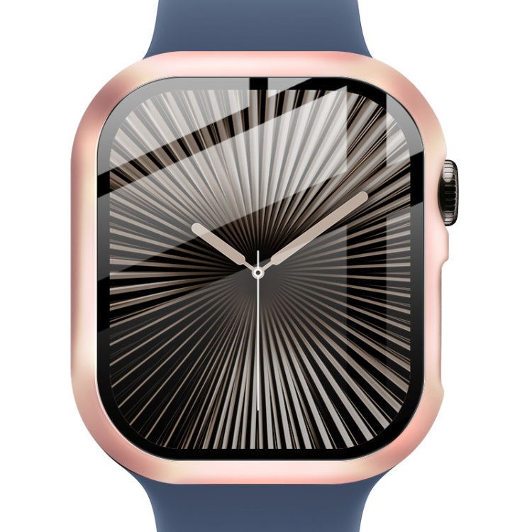 For Apple Watch Series 10/11 46mm imak Integrated Watch Case with Film(Rose Gold)