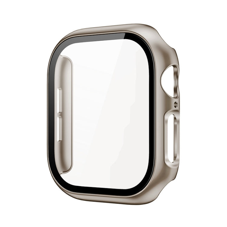 For Apple Watch Series 10/11 46mm imak Integrated Watch Case with Film(Titanium Gold)
