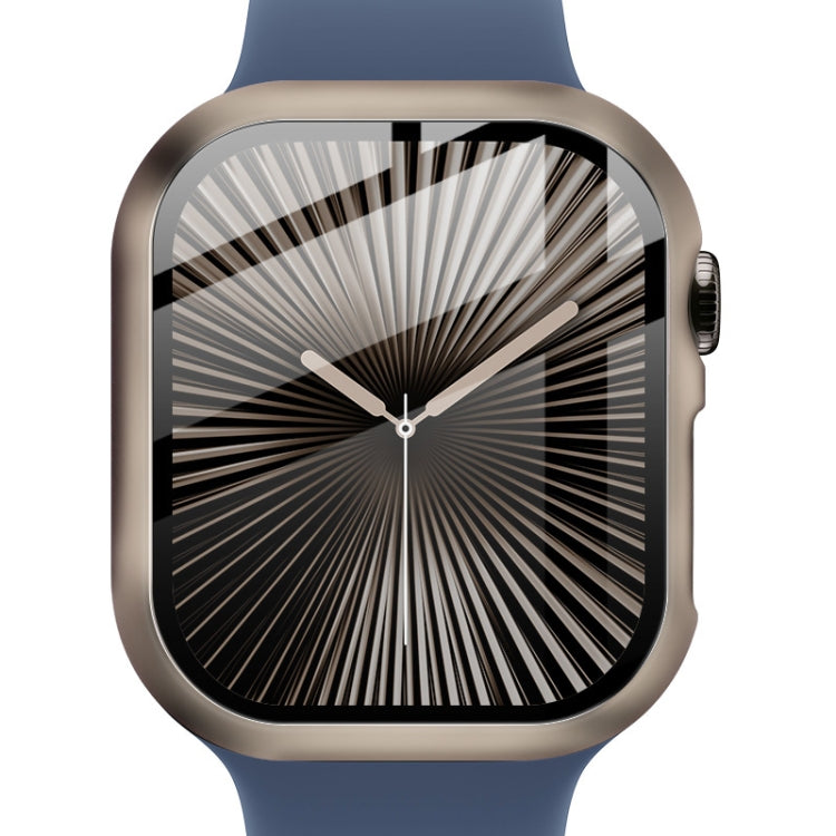 For Apple Watch Series 10/11 46mm imak Integrated Watch Case with Film(Titanium Gold)