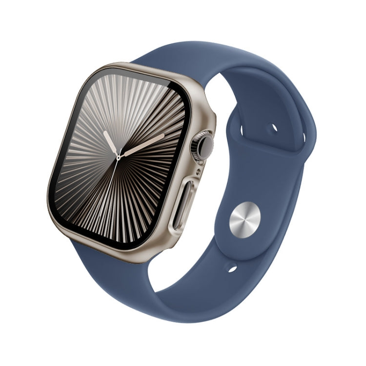For Apple Watch Series 10/11 46mm imak Integrated Watch Case with Film(Titanium Gold)
