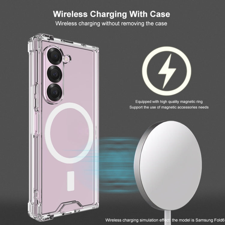 For Samsung Galaxy Z Fold6 IMAK Space Shield PC + TPU Airbag Shockproof MagSafe Phone Case(Transparent)