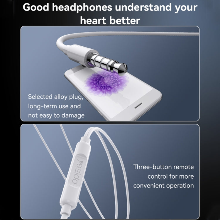 Yesido YH53 3.5mm In-Ear Wired Earphone, Length: 1.2m(White)