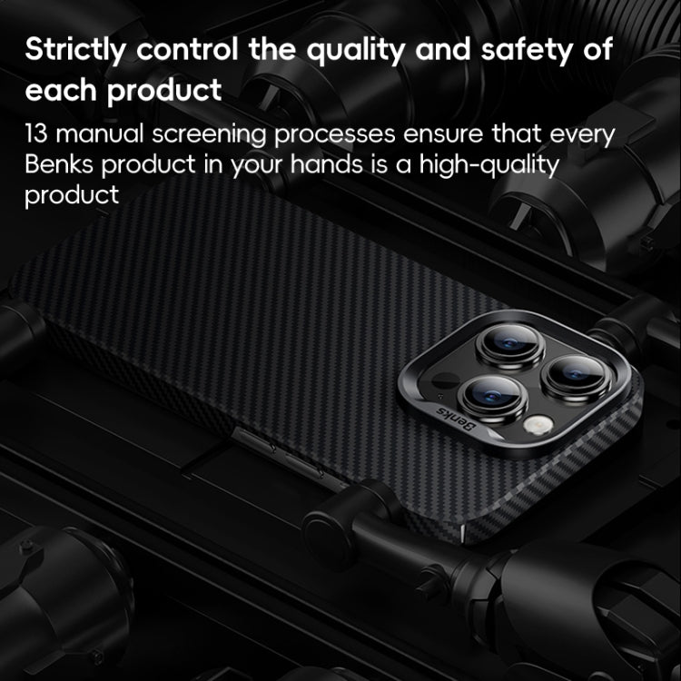 For iPhone 16 Benks Classic Kevlar 600D Fiber MagSafe Phone Case(Black)
