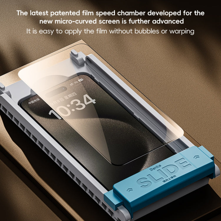 For iPhone 16 Benks Black Gold Series 3D Heat Bending Full Glue Full Coverage HD Tempered Film