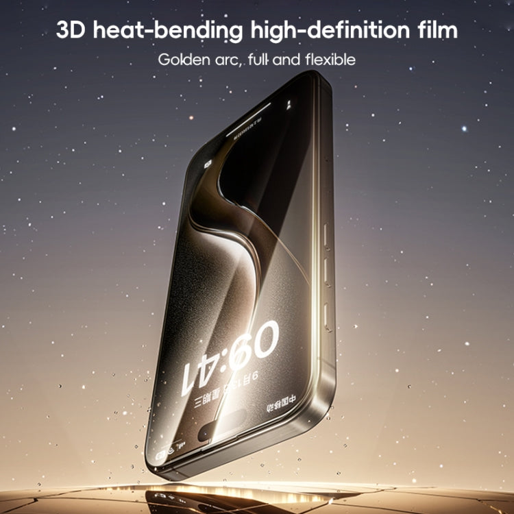 For iPhone 16 Pro Max Benks Black Gold Series 3D Heat Bending Full Glue Full Coverage HD Tempered Film