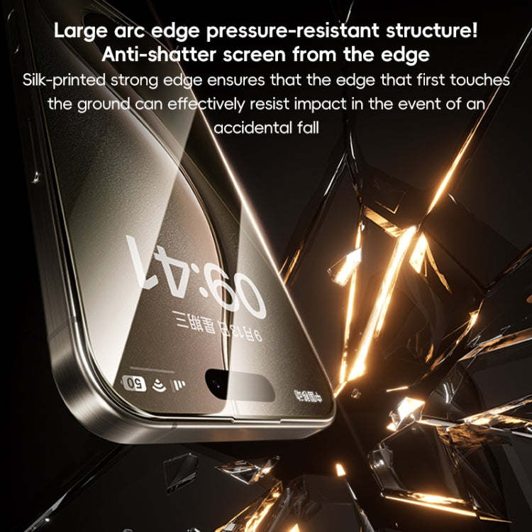 For iPhone 16 Plus Benks Black Gold Series 3D Heat Bending Full Glue Full Coverage HD Tempered Film